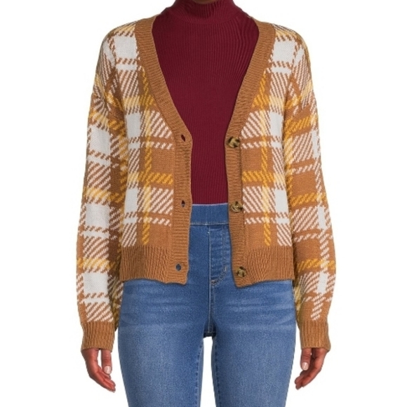 NO BOUNDARIES CROPPED V-NECK CARDIGAN MULTI SIZE MEDIUM - Picture 3 of 7